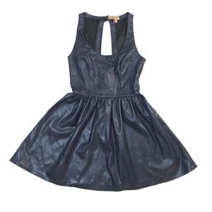 Princess Vera Wang Leather dark blue skater dress